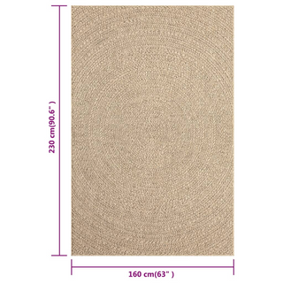 Rug 160x230 cm Jute Look Indoor and Outdoor - Giant Lobelia