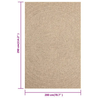 vidaXL Rug 200x290 cm Jute Look Indoor and Outdoor - Giant Lobelia