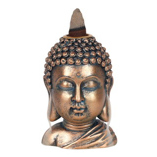 Bronze Buddha Head Backflow Incense Burner - Giant Lobelia