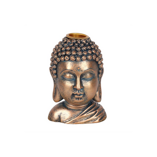 Bronze Buddha Head Backflow Incense Burner - Giant Lobelia