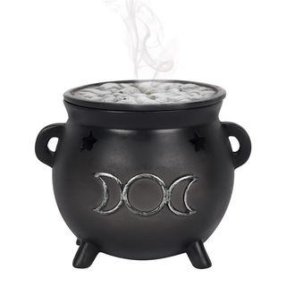 Triple Moon Cauldron Incense Cone Holder - Giant Lobelia