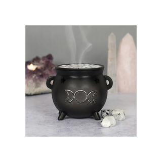 Triple Moon Cauldron Incense Cone Holder - Giant Lobelia