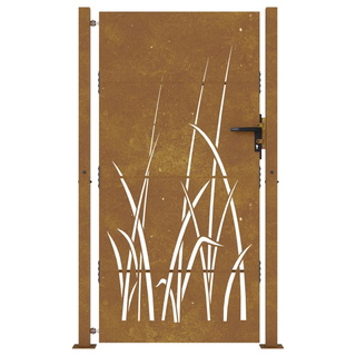 vidaXL Garden Gate 105x205 cm Corten Steel Grass Design - Giant Lobelia