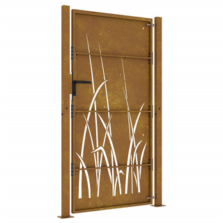 vidaXL Garden Gate 105x205 cm Corten Steel Grass Design - Giant Lobelia