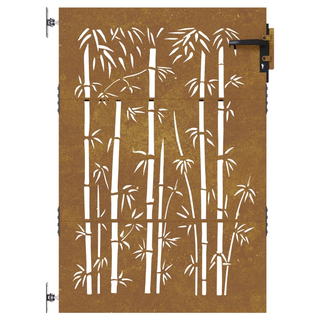 vidaXL Garden Gate 85x125 cm Corten Steel Bamboo Design - Giant Lobelia