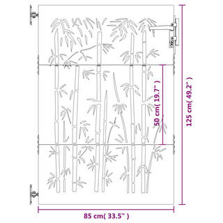 vidaXL Garden Gate 85x125 cm Corten Steel Bamboo Design - Giant Lobelia