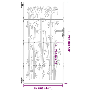 vidaXL Garden Gate 85x200 cm Corten Steel Bamboo Design - Giant Lobelia