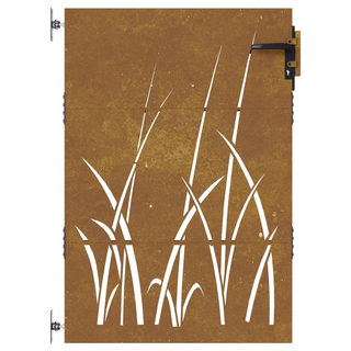 vidaXL Garden Gate 85x125 cm Corten Steel Grass Design - Giant Lobelia