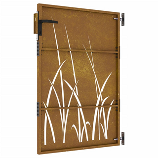 vidaXL Garden Gate 85x125 cm Corten Steel Grass Design - Giant Lobelia