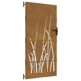 vidaXL Garden Gate 85x175 cm Corten Steel Grass Design - Giant Lobelia