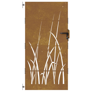 vidaXL Garden Gate 85x175 cm Corten Steel Grass Design - Giant Lobelia