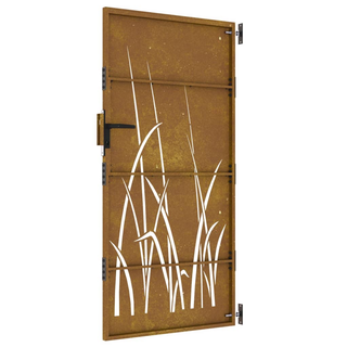 vidaXL Garden Gate 85x175 cm Corten Steel Grass Design - Giant Lobelia