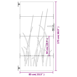 vidaXL Garden Gate 85x175 cm Corten Steel Grass Design - Giant Lobelia