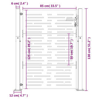 vidaXL Garden Gate 105x130 cm Corten Steel Square Design - Giant Lobelia