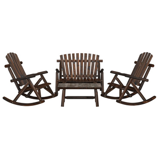 4 Piece Garden Lounge Set Solid Wood Spruce - Giant Lobelia