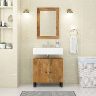 vidaXL Sink Cabinet 62x33x58 cm Solid Wood Mango and Engineered Wood - Giant Lobelia