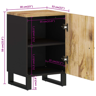 Bathroom Cabinet 38x33x58 cm Solid Wood Mango - Giant Lobelia