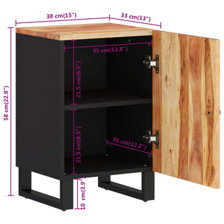 Bathroom Cabinet 38x33x58 cm Solid Wood Acacia - Giant Lobelia