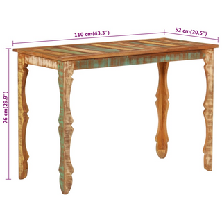 vidaXL Dining Table 110x52x76 cm Solid Wood Reclaimed - Giant Lobelia