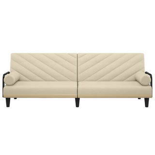 vidaXL Sofa Bed with Armrests Cream Fabric - Giant Lobelia