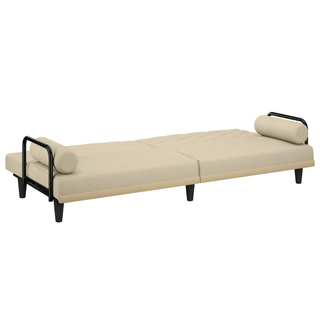 vidaXL Sofa Bed with Armrests Cream Fabric - Giant Lobelia