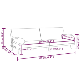 vidaXL Sofa Bed with Armrests Cream Fabric - Giant Lobelia