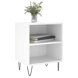 Bedside Cabinet High Gloss White 40x30x50 cm Engineered Wood - Giant Lobelia