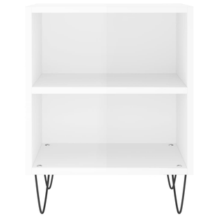 Bedside Cabinet High Gloss White 40x30x50 cm Engineered Wood - Giant Lobelia