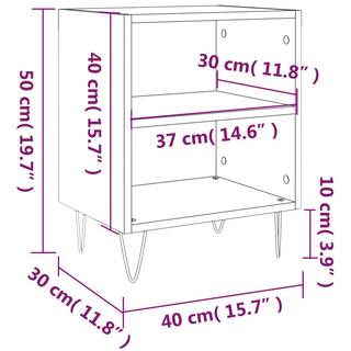 Bedside Cabinet High Gloss White 40x30x50 cm Engineered Wood - Giant Lobelia