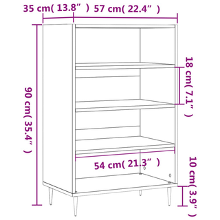 Highboard High Gloss White 57x35x90 cm Engineered Wood - Giant Lobelia