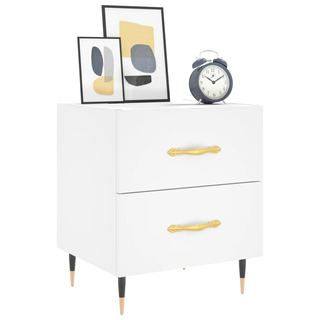 vidaXL Bedside Cabinet White 40x35x47.5 cm Engineered Wood - Giant Lobelia