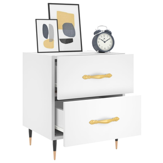 vidaXL Bedside Cabinet White 40x35x47.5 cm Engineered Wood - Giant Lobelia