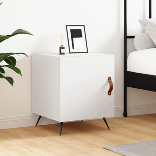 Bedside Cabinet White 40x40x50 cm Engineered Wood - Giant Lobelia