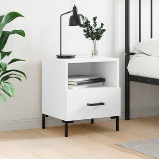 vidaXL Bedside Cabinet White 40x35x47.5 cm Engineered Wood - Giant Lobelia