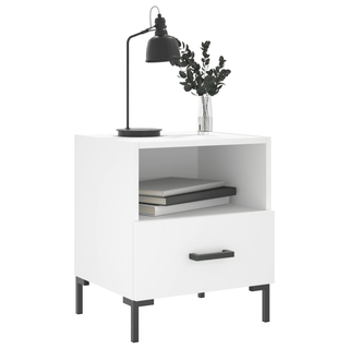 vidaXL Bedside Cabinet White 40x35x47.5 cm Engineered Wood - Giant Lobelia