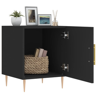 Bedside Cabinet Black 40x40x50 cm Engineered Wood - Giant Lobelia