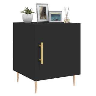 Bedside Cabinet Black 40x40x50 cm Engineered Wood - Giant Lobelia