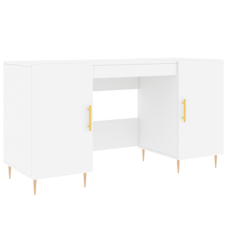 vidaXL Desk White 140x50x75 cm Engineered Wood - Giant Lobelia