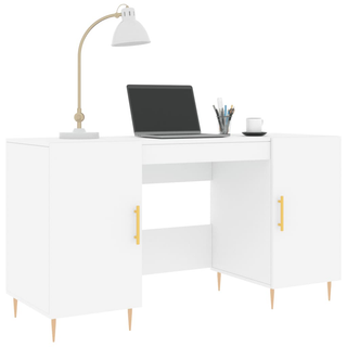 vidaXL Desk White 140x50x75 cm Engineered Wood - Giant Lobelia