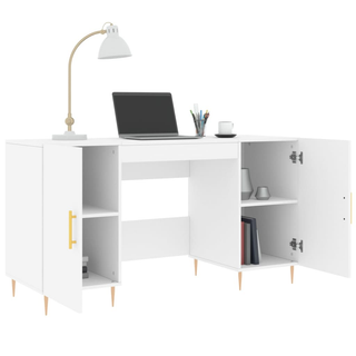 vidaXL Desk White 140x50x75 cm Engineered Wood - Giant Lobelia