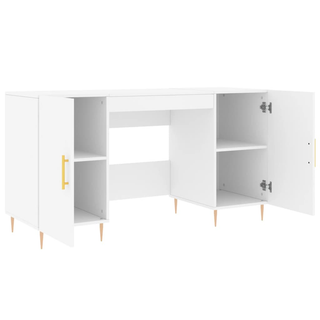 vidaXL Desk White 140x50x75 cm Engineered Wood - Giant Lobelia