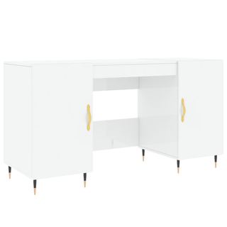 vidaXL Desk High Gloss White 140x50x75 cm Engineered Wood - Giant Lobelia