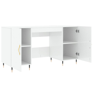 vidaXL Desk High Gloss White 140x50x75 cm Engineered Wood - Giant Lobelia