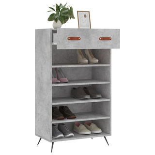 Shoe Cabinet Concrete Grey 60x35x105 cm Engineered Wood - Giant Lobelia