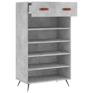 Shoe Cabinet Concrete Grey 60x35x105 cm Engineered Wood - Giant Lobelia