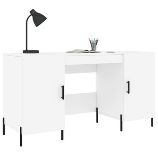 vidaXL Desk White 140x50x75 cm Engineered Wood - Giant Lobelia