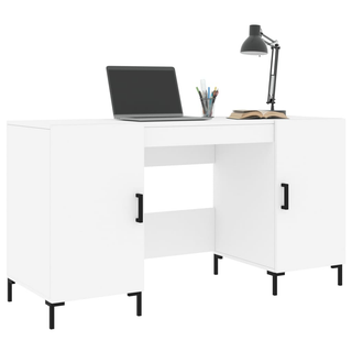 Desk White 140x50x75 cm Engineered Wood - Giant Lobelia