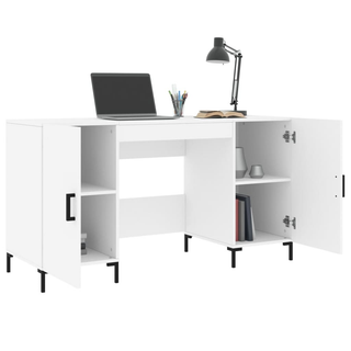 Desk White 140x50x75 cm Engineered Wood - Giant Lobelia