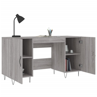 vidaXL Desk Grey Sonoma 140x50x75 cm Engineered Wood - Giant Lobelia