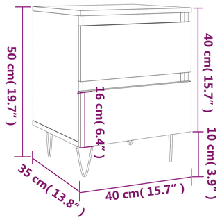 Bedside Cabinet Concrete Grey 40x35x50 cm Engineered Wood - Giant Lobelia